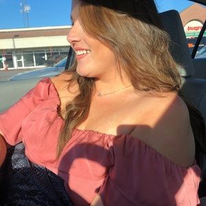 Silk pink off the shoulder top